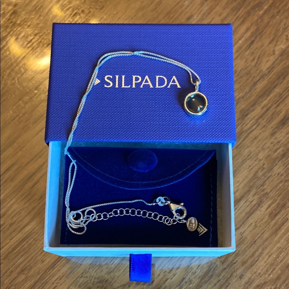 Silpada 925 SS Necklace with Citrine Pendant